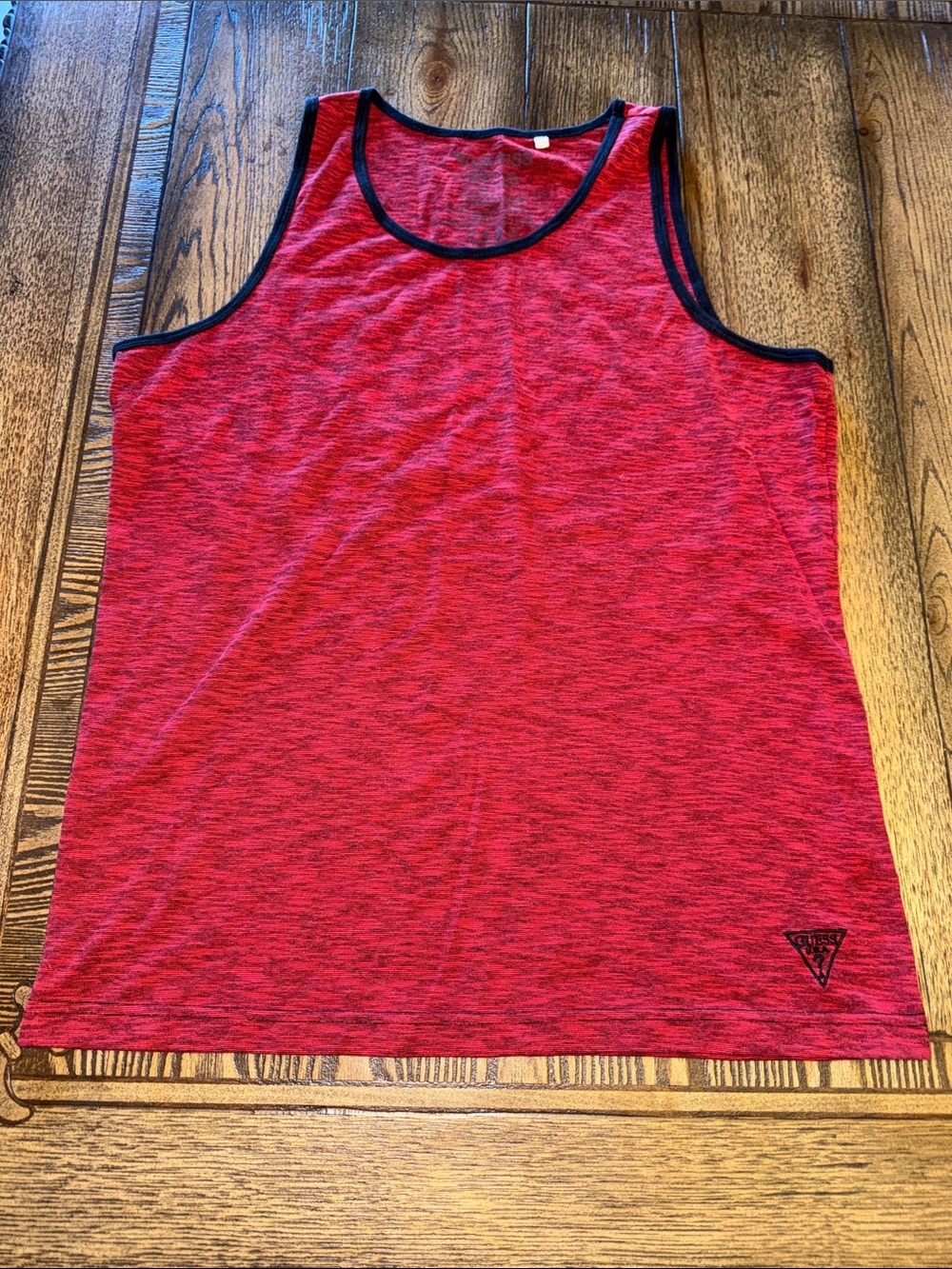 Guess Red Heather Tank Top with Black Trim